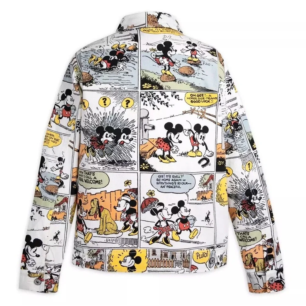 NWT RARE Disney Parks 2022 Mickey and‎ Friends Comic Denim Jacket Adult XXL - Picture 2 of 13